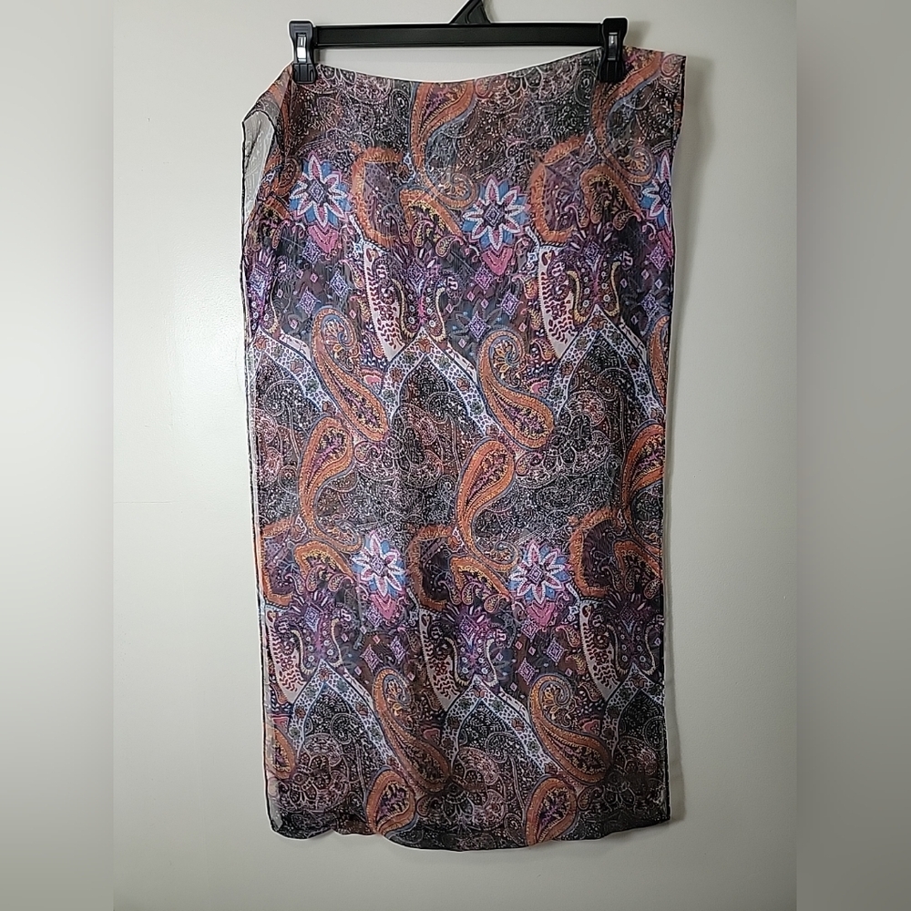 Collection Eighteen Multicolored Paisley Semi Sheer Infinity Scarf
